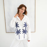 Navy Palm "Hannah" Shirt