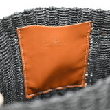 Santorini Raffia Scoop Tote - Black
