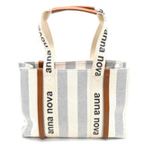 Canvas Tote - Light Blue Stripe