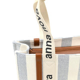 Canvas Tote - Light Blue Stripe