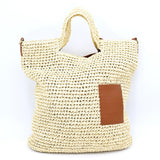 Large Raffia Tote - Cream