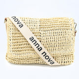 Raffia Crossbody Bag - Cream