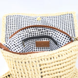 Raffia Crossbody Bag - Cream
