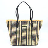Raffia Black Stripe Tote Bag