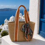 Raffia Scarf Rectangle Tote