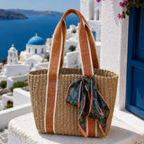 Raffia Scarf Rectangle Tote