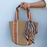 Raffia Scarf Scoop Tote