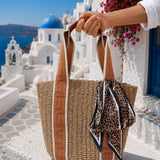 Raffia Scarf Scoop Tote
