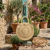 Raffia Cream Round Shoulder Bag