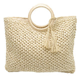Chrissy Raffia Handbag Cream