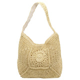 Patch Raffia Tote Cream