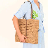 Square Raffia Tote