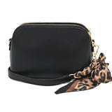 Black 3 Compartment Crossbody Bag