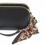 Black 3 Compartment Crossbody Bag