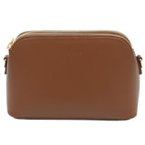Brown 3 Compartment Crossbody Bag