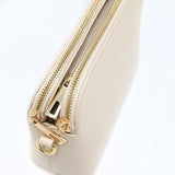 Cream 3 Compartment Crossbody Bag