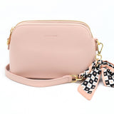 Pink 3 Compartment Crossbody Bag