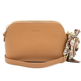 Tan 3 Compartment Crossbody Bag