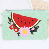 Watermelon Bouquet Beaded Clutch