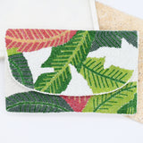 Palm Beaded Clutch