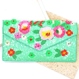 Azalea Flower Beaded Clutch