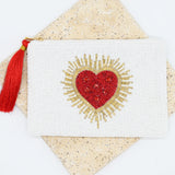 Blooming Heart Beaded Clutch