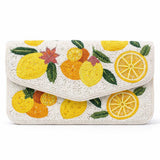 Saffron Lemon Beaded Clutch