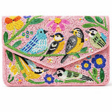 Feathered Friends Beaded Clutch