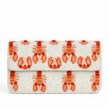 Orange Lobster Beaded Clutch
