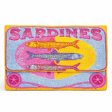 Retro sardines Beaded Clutch