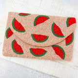Just Peachy Watermelon Beaded Clutch