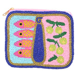 Marina Sardines Beaded Pouch