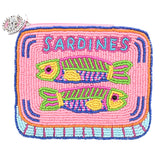 Pink Sardine Tin Beaded Pouch