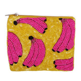 Neon Nanas Beaded Pouch