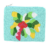 Patchwork Palm Beaded Pouch