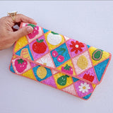 Harlequin Fruit Beaded Clutch