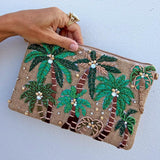 Palm Grove Beaded Pouch