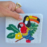 Feathered Friends Beaded Pouch