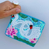 Swan Lake Beaded Pouch