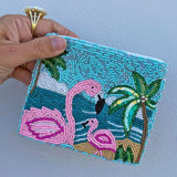 Let's Flamingle Beaded Pouch