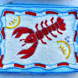 Lemon Lobster Beaded Clutch