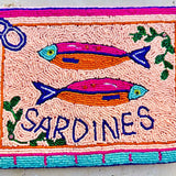 Peachy Sardine Tin Beaded Clutch