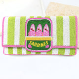 Rhodes Sardine Beaded Clutch