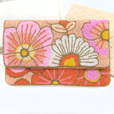 Retro Blossom Beaded Clutch
