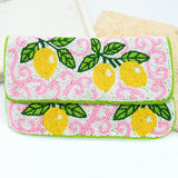 Lemon Swirl Beaded Clutch
