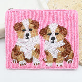 Puppy Pair Beaded Pouch