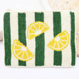 Regency Stripe Beaded Pouch