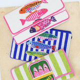 Neon Sardine Beaded Clutch