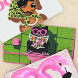 Flamingle Beaded Clutch