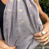 Lilac Bee Scarf